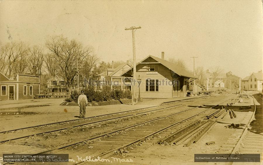 Postcard: Boston & Albany Railroad Station, Holliston, Massachusetts